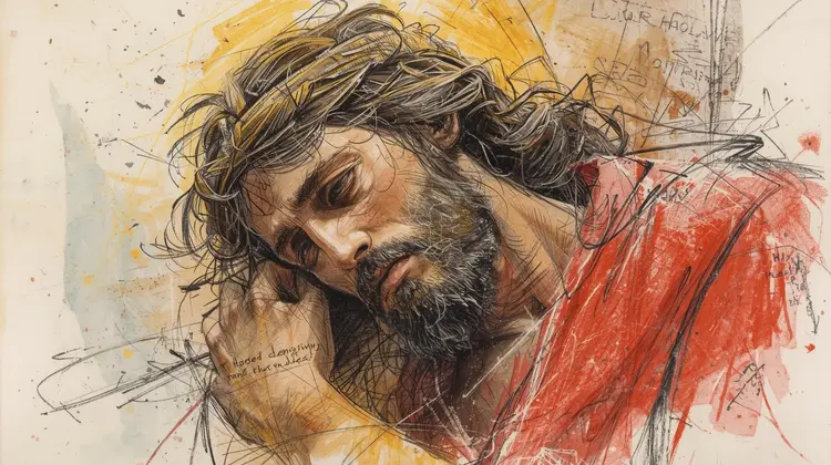 Jesus painting suffering